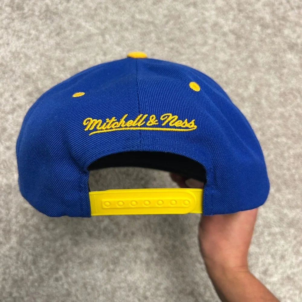 Golden State Warriors Mitchell Ness‎ Hardwood Classic Snapback Hat Blue Yellow
